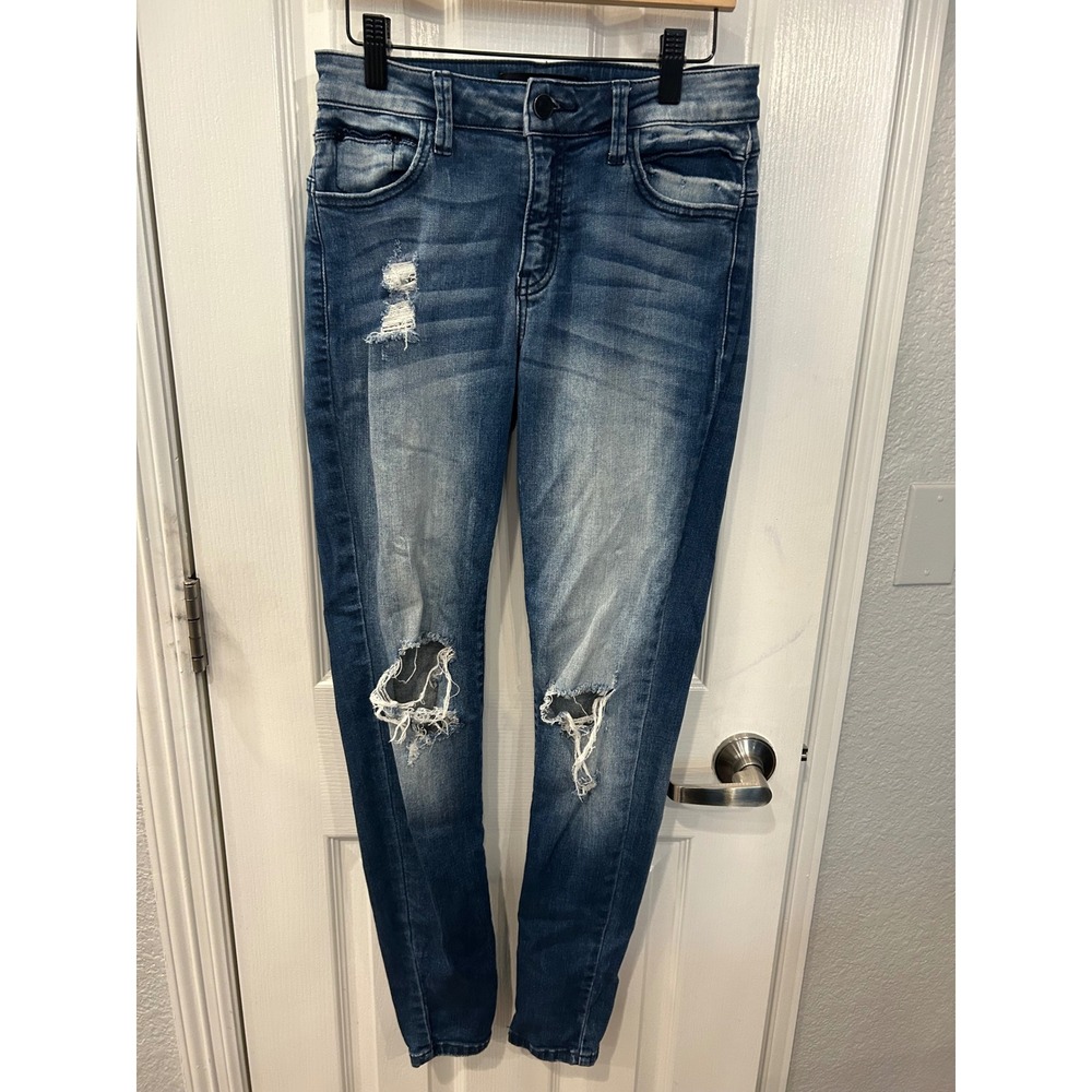 KanCan Jeans Blue Distressed‎ Skinny High Rise Destroyed Denim